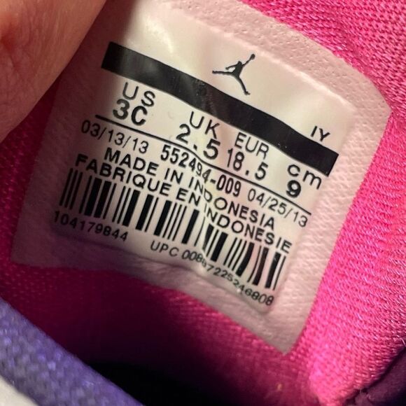 Jordan infant toddler baby crib shoes Retro 5 gray pink size 3C - Picture 5 of 5